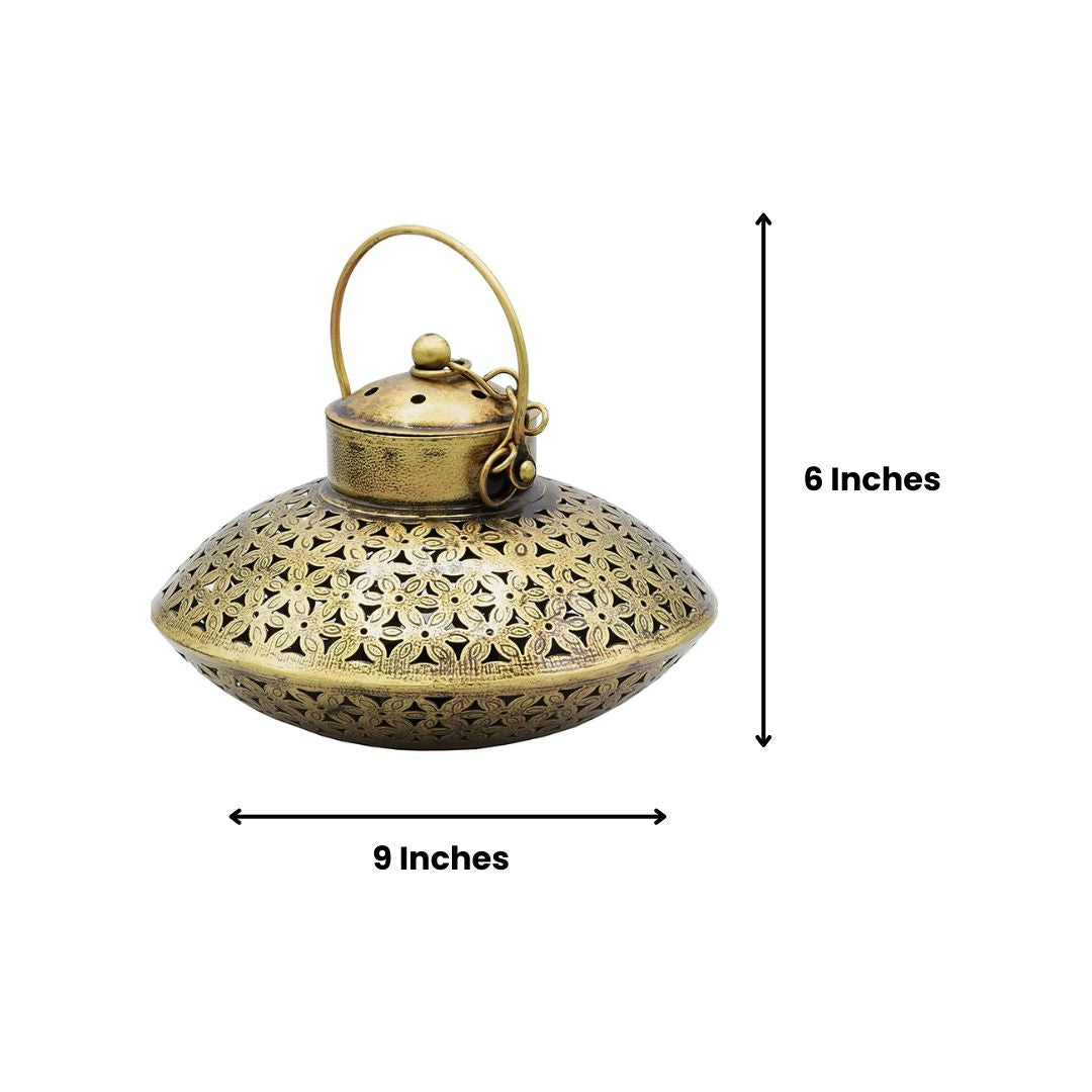 Vintage Iron Incense Burner & Tea Light Holder – Handcrafted Cutwork Design