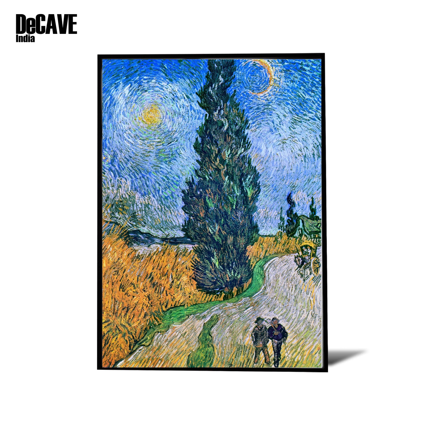 Vincent van Gogh's Road with Cypress and Star: Canvas Art Painting