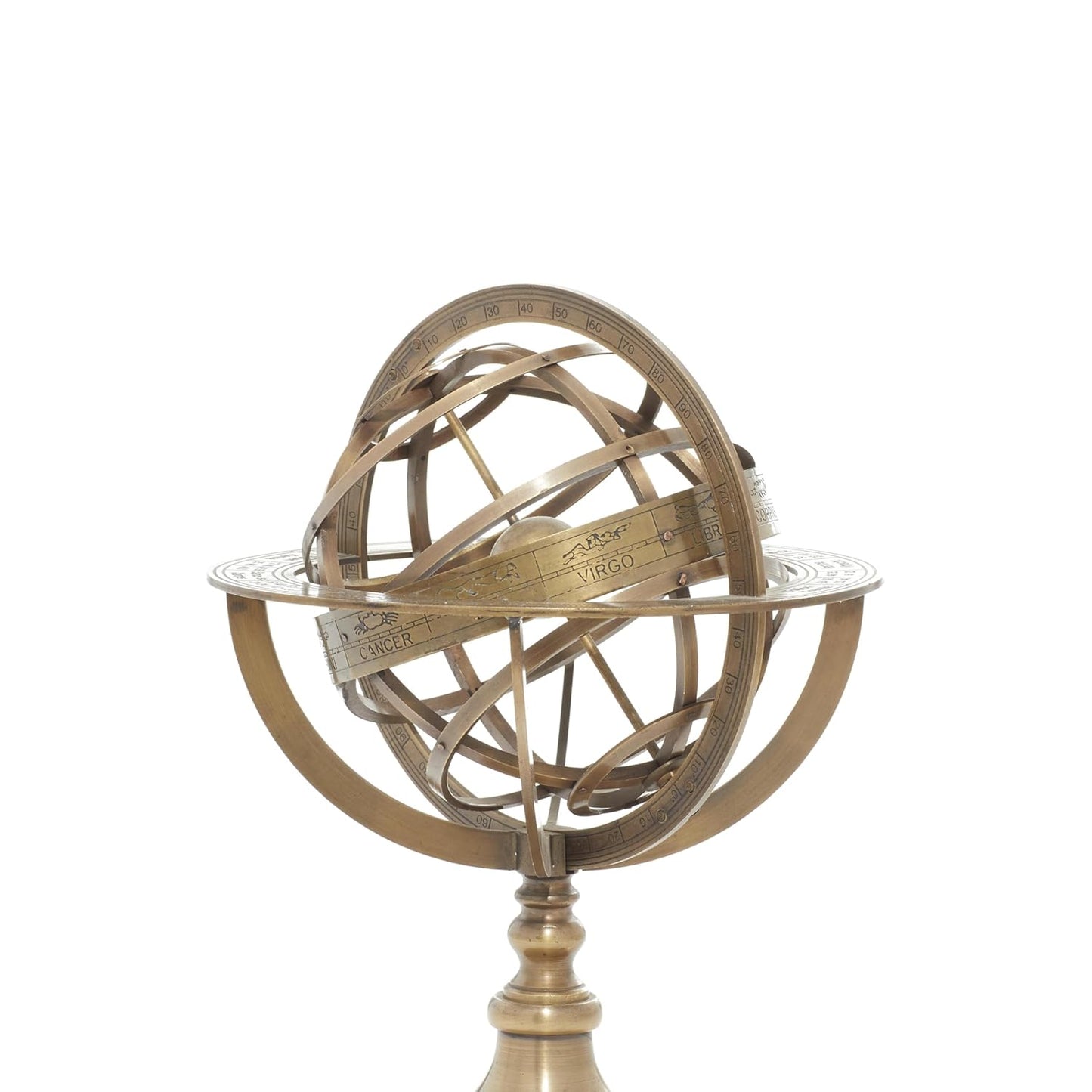 Brass Armillary Sphere Globe - 8 Inch Vintage Nautical Decor | Antique Marine Tabletop Globe