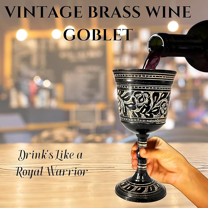 Brass Wine Chalice Goblet - Handmade 7Oz - 6 Inches