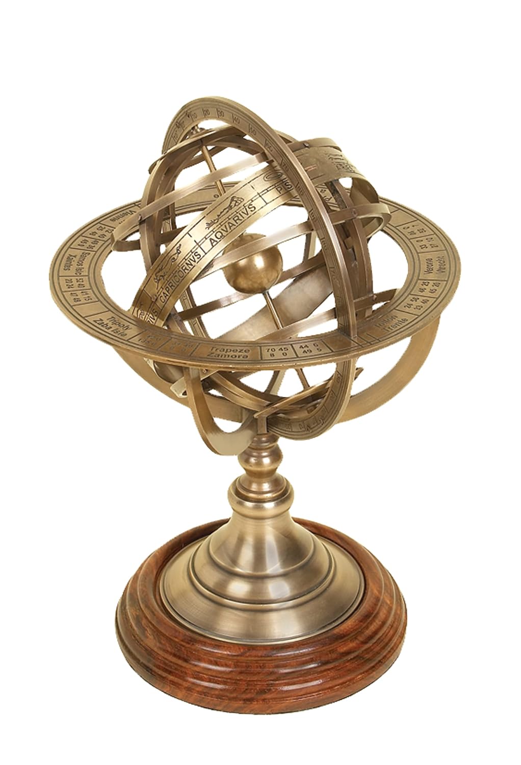 Brass Armillary Sphere Globe - 8 Inch Vintage Nautical Decor | Antique Marine Tabletop Globe