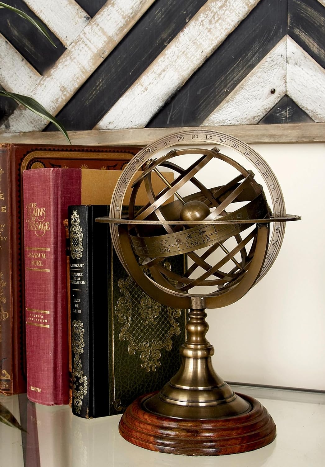 Brass Armillary Sphere Globe - 8 Inch Vintage Nautical Decor | Antique Marine Tabletop Globe