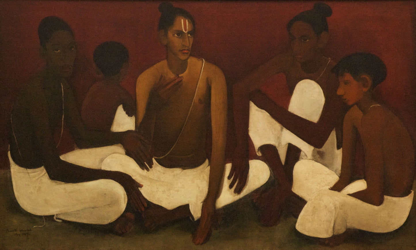 Brahmacharis by Amrita Sher-Gil (Oil on Canvas) - 1937