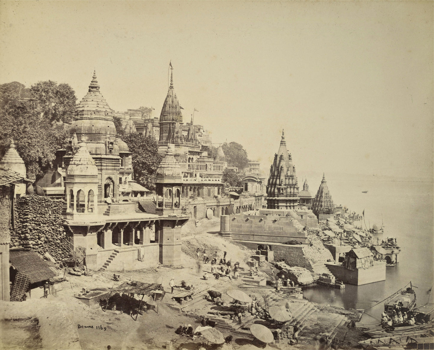 Bourne and Shepherd - The Burning ghat Manikarnika of banares (Varanasi) (1865)