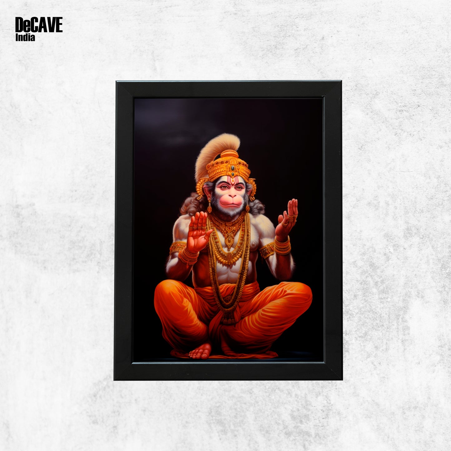 Divine Repose: Hanuman Seated in Serenity High Quality Canvas Print