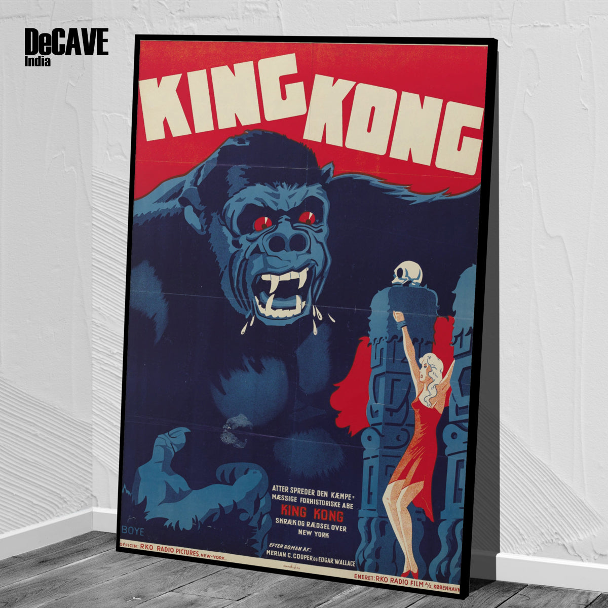 Vintage Danish King Kong (1933) Movie Poster - Original Artwork