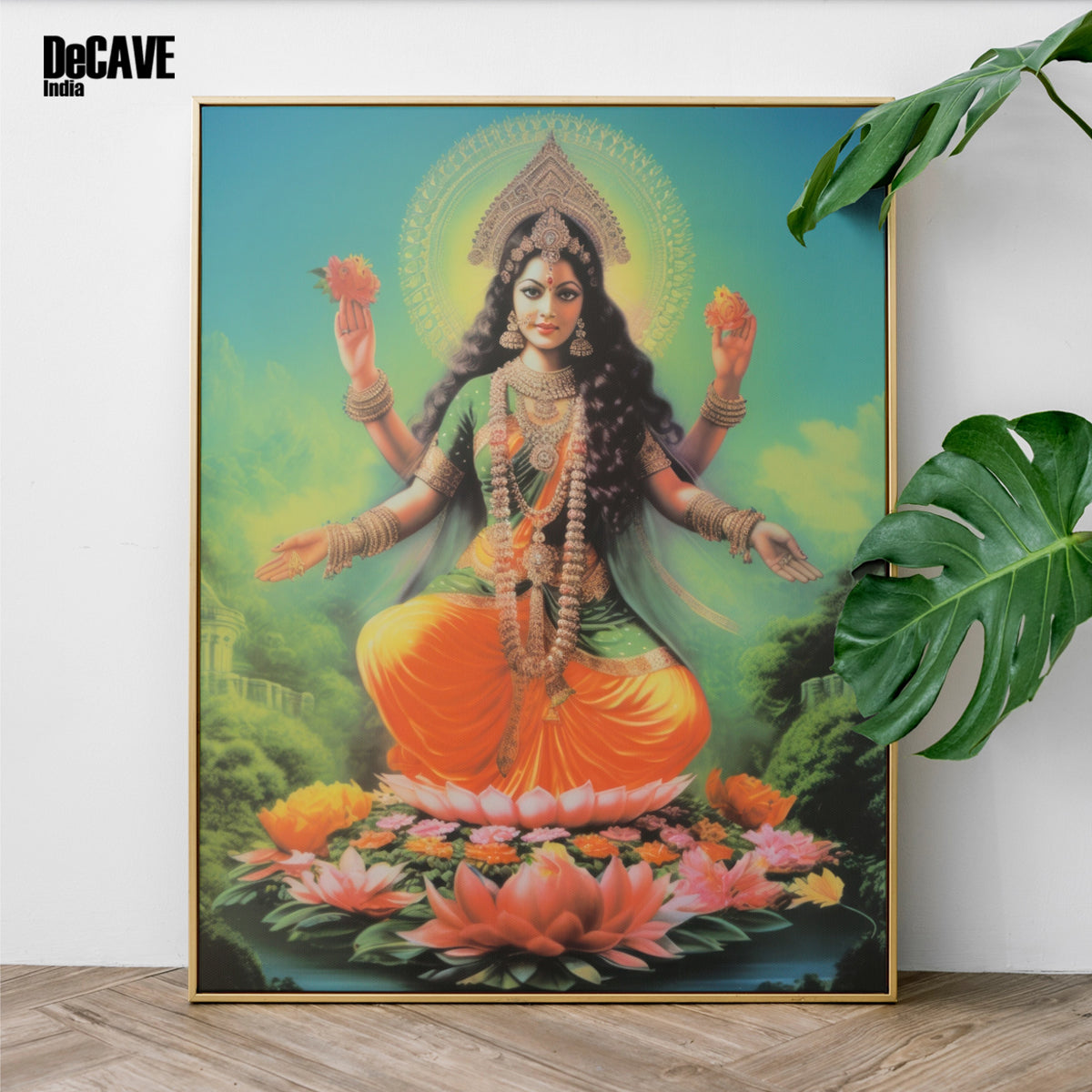 Glowing Grace: Framed Lakshmi Mata Portrait