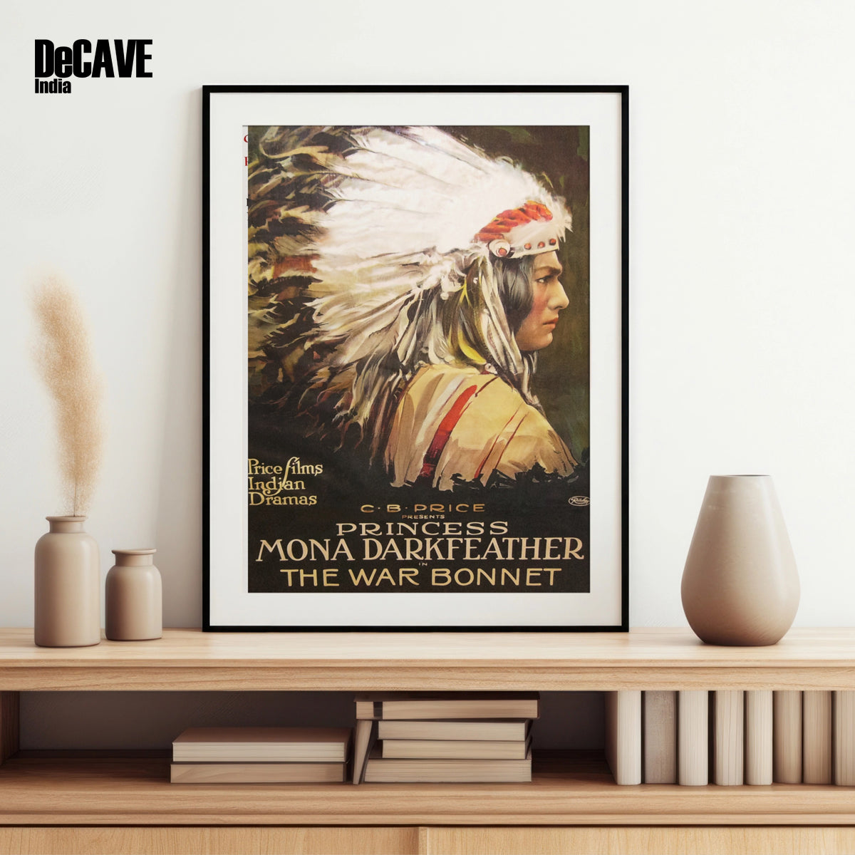 Vintage War Bonnet Movie Poster: Princess Mona Darkfeather (1914)