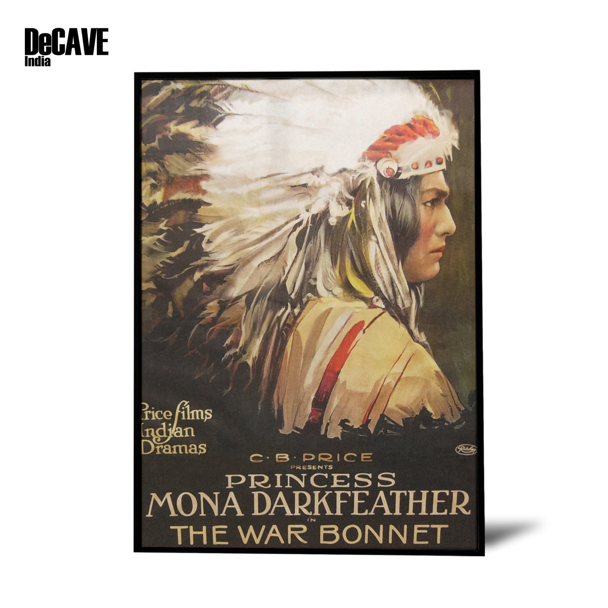 Vintage War Bonnet Movie Poster: Princess Mona Darkfeather (1914)