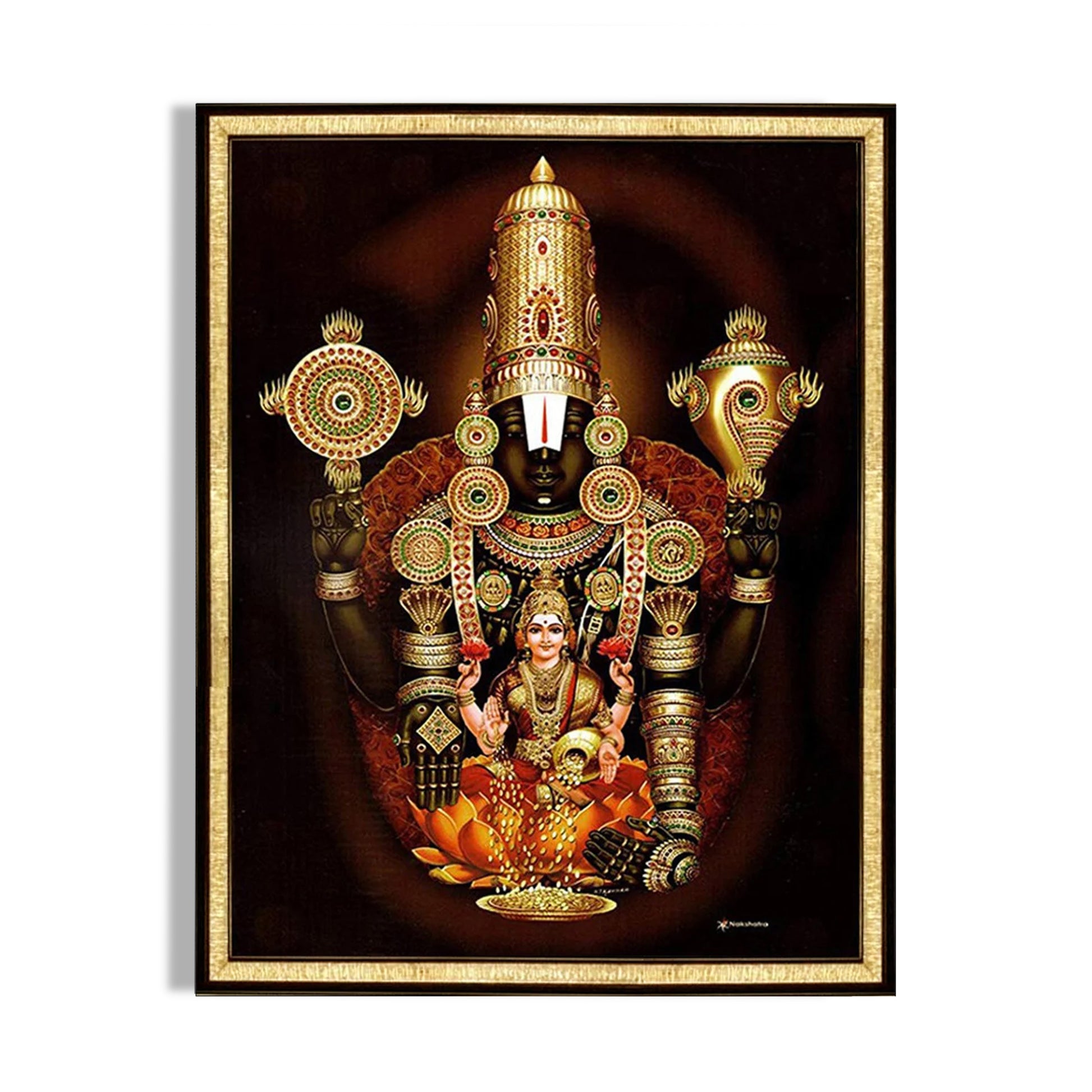 Perumal, Venkateswara, Balaji With Lakshmi Photo Frame, Beautiful Home Office Wall Decor
