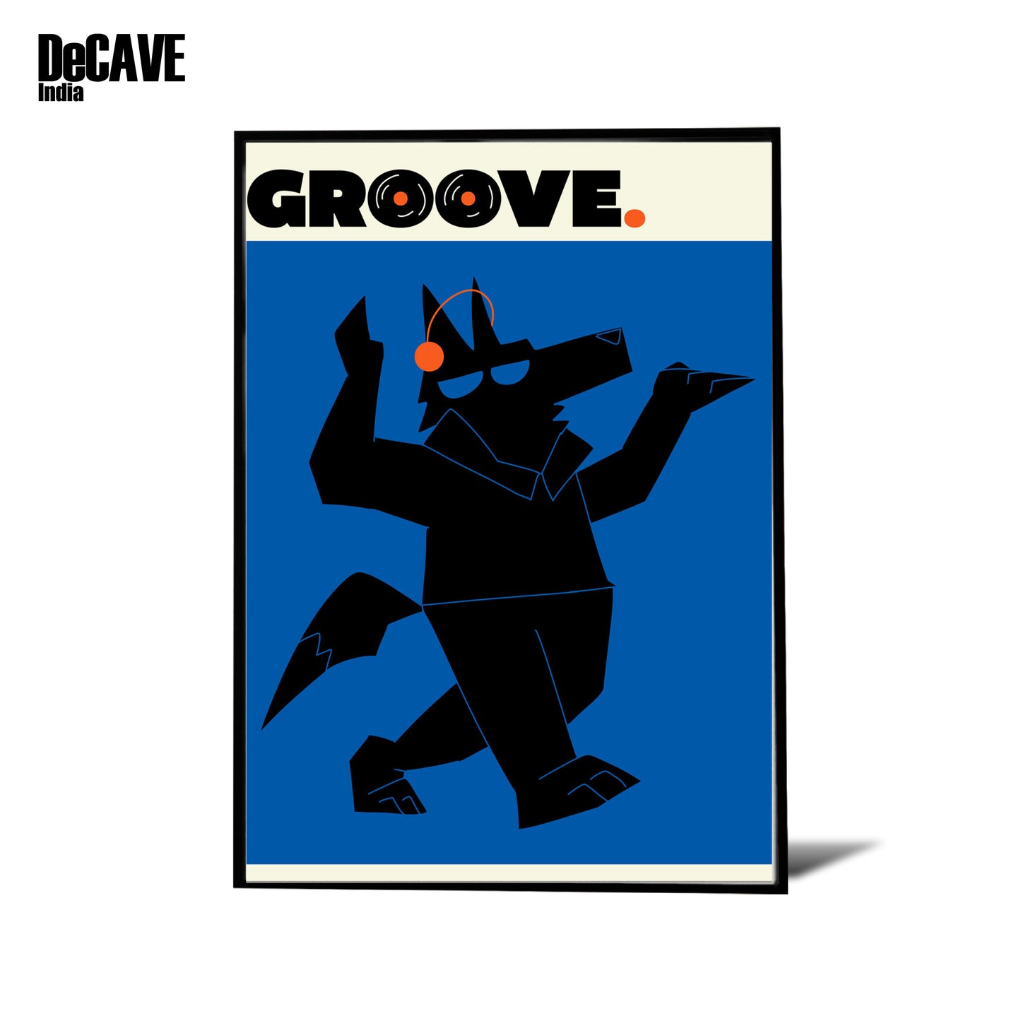 Groove" Fox with Headphones Poster