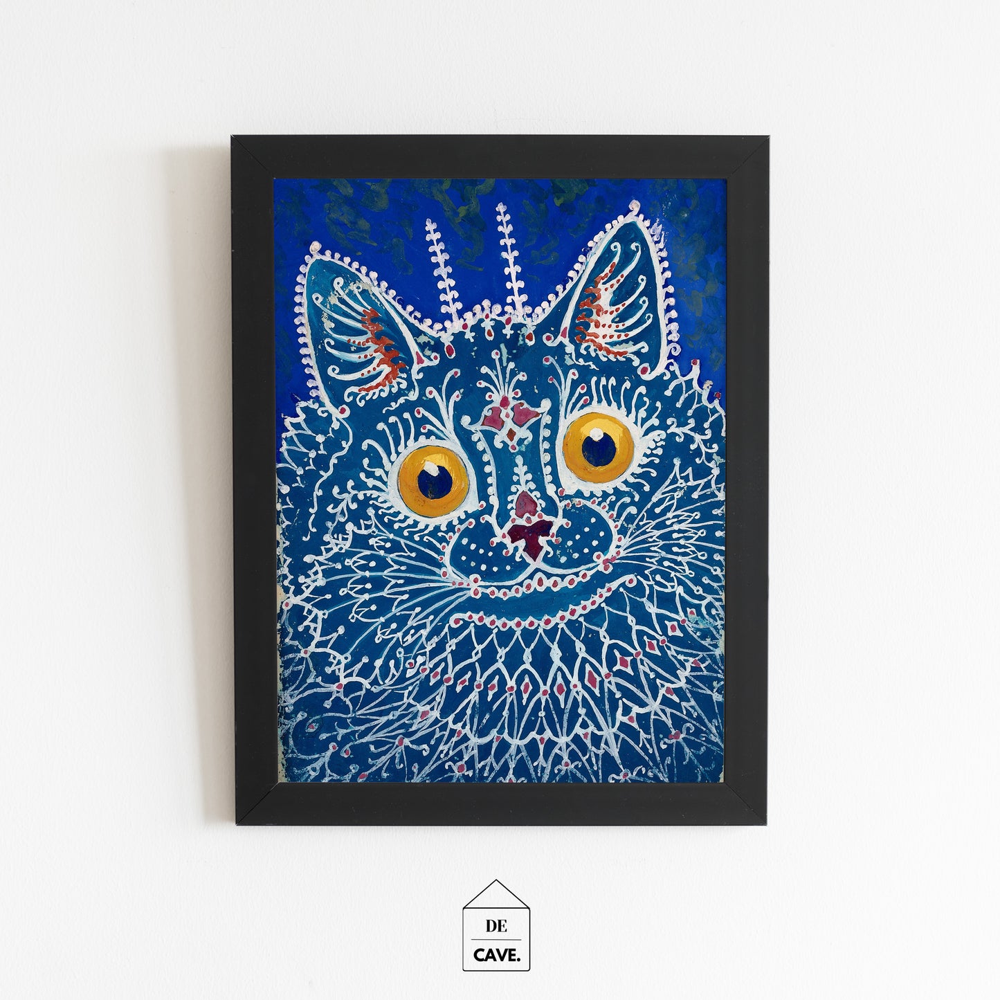 A cat in "gothic" style. Gouache by Louis Wain