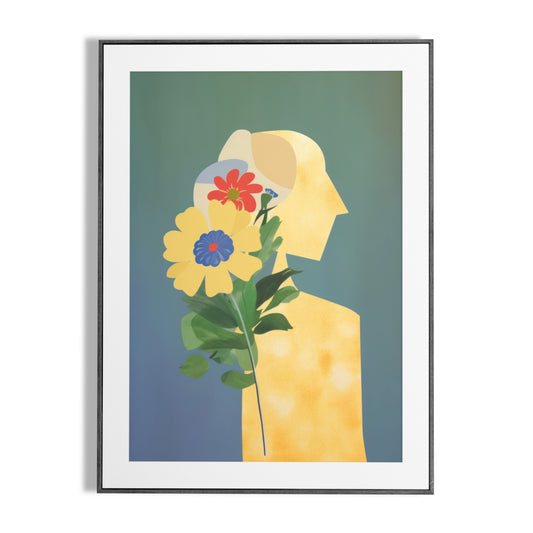 Abstract Floral Human Silhouette - Modern Decorative Wall Art