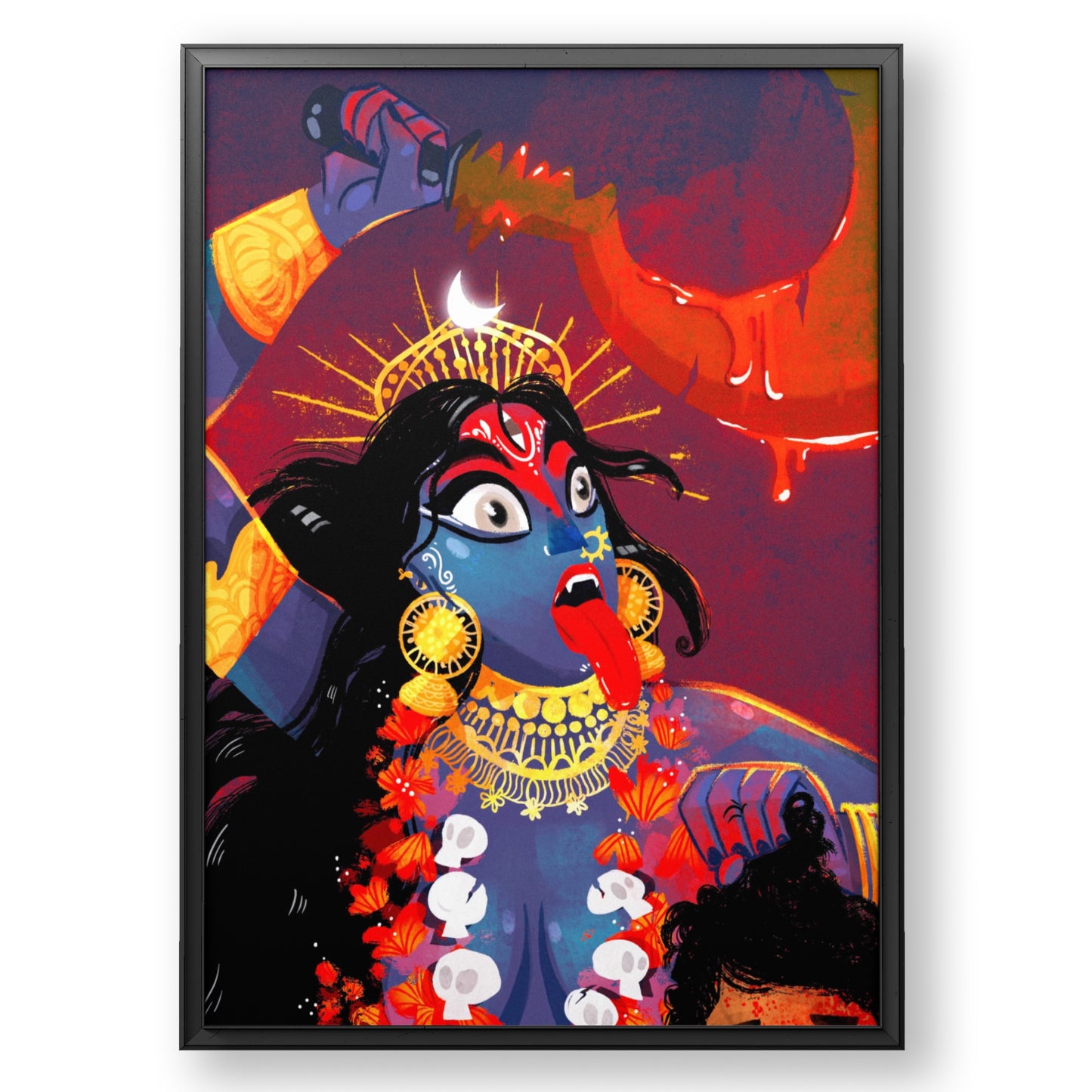 Dynamic Power: Vivid Abstract of Maa Kali