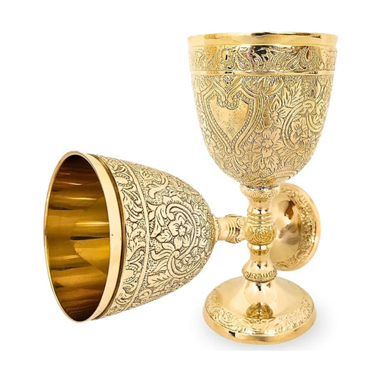 Brass Wine Chalice Goblet - Handmade 7Oz - 6 Inches