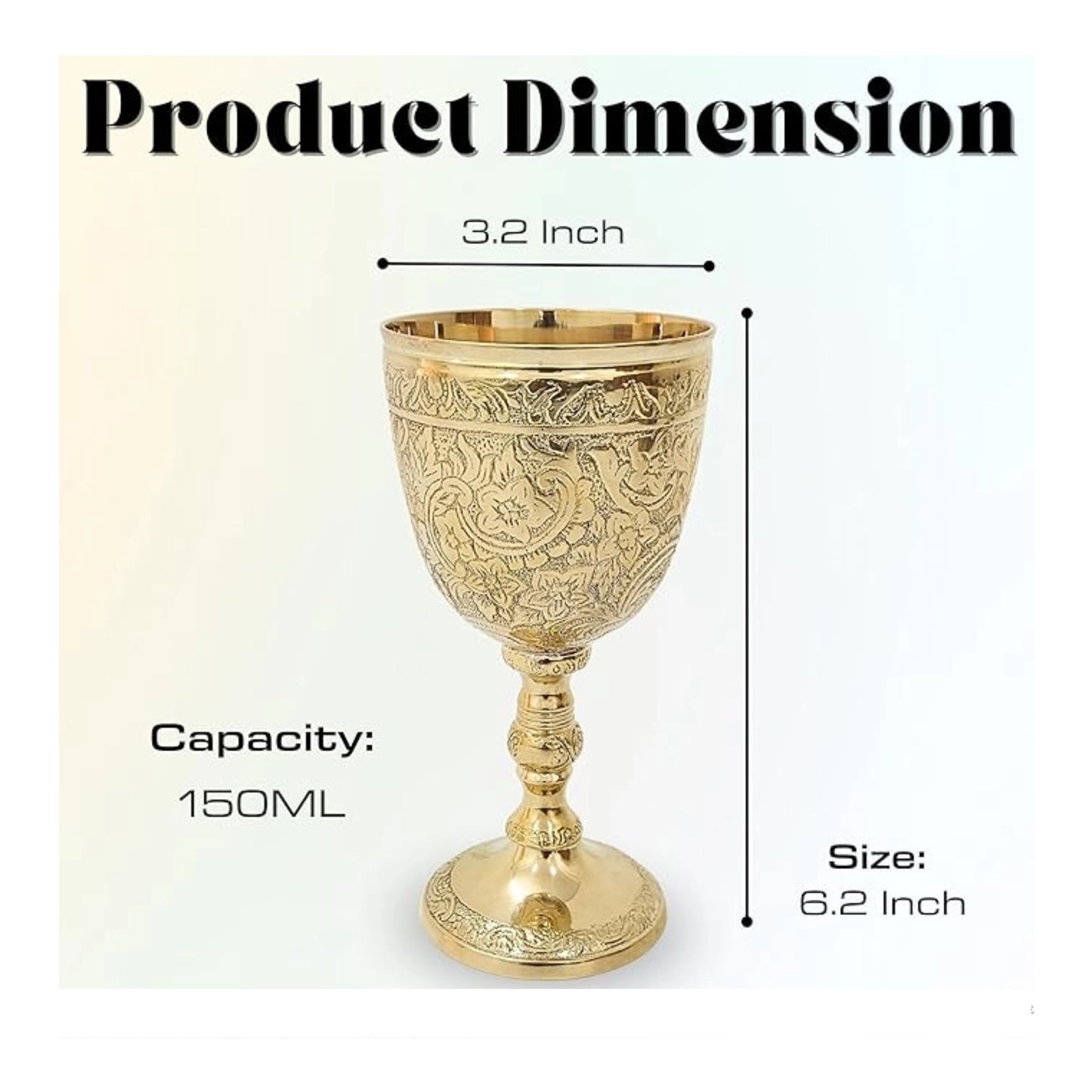 Brass Wine Chalice Goblet - Handmade 7Oz - 6 Inches