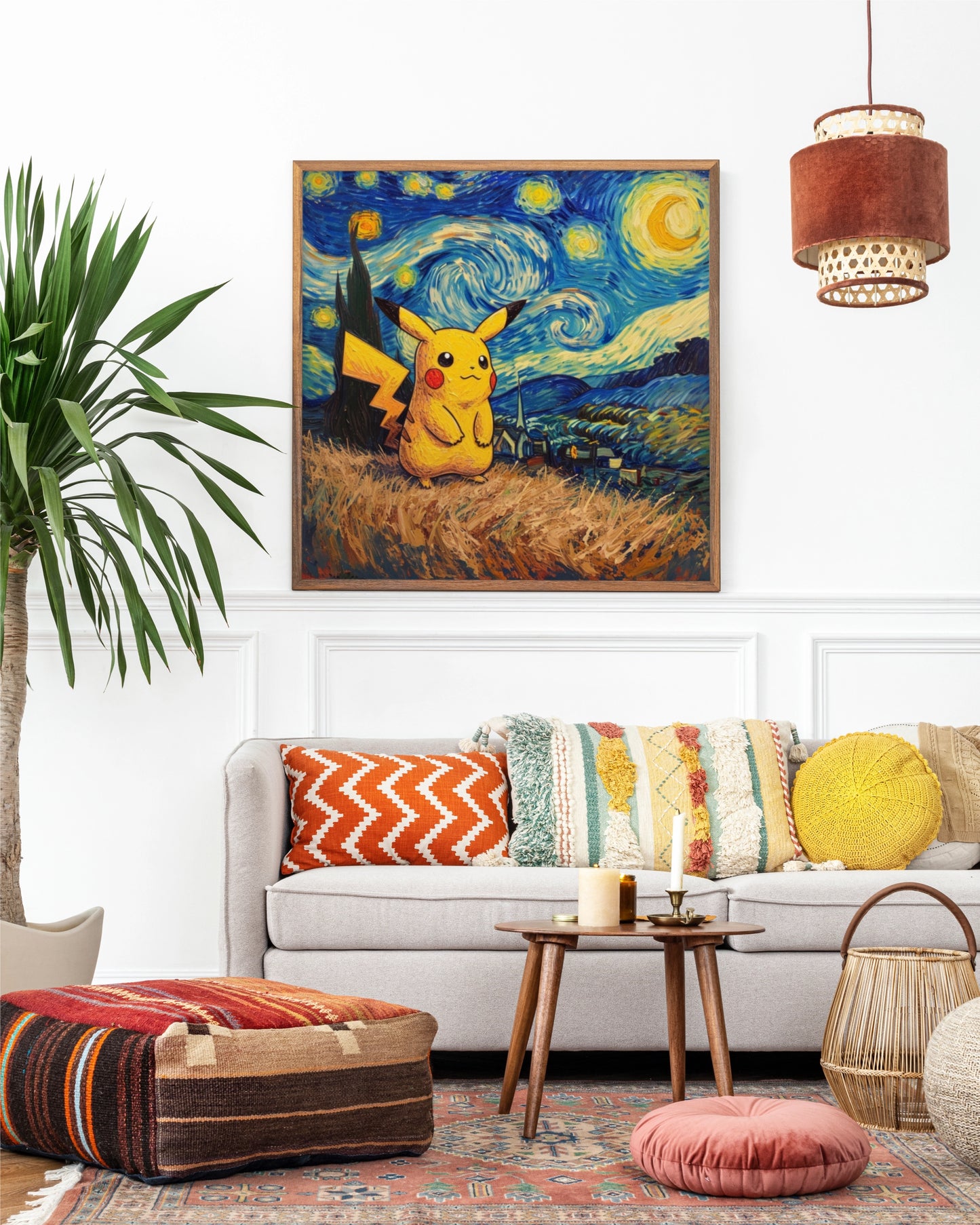 Pikachu's Starry Adventure Inspired By Vincent Van Gogh