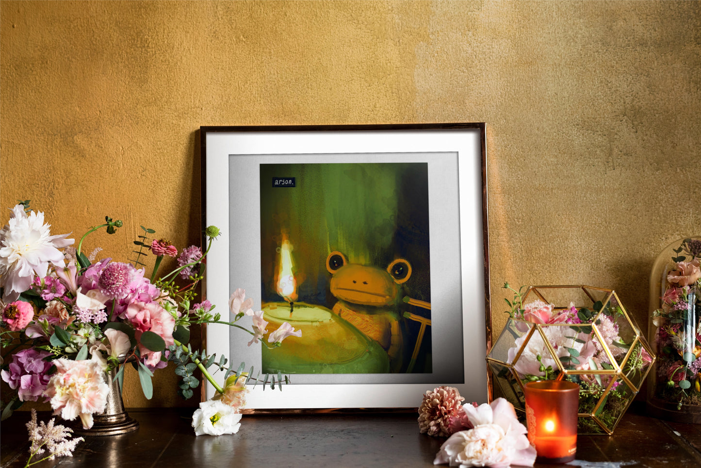 Intense Painting of Froggy with Fire