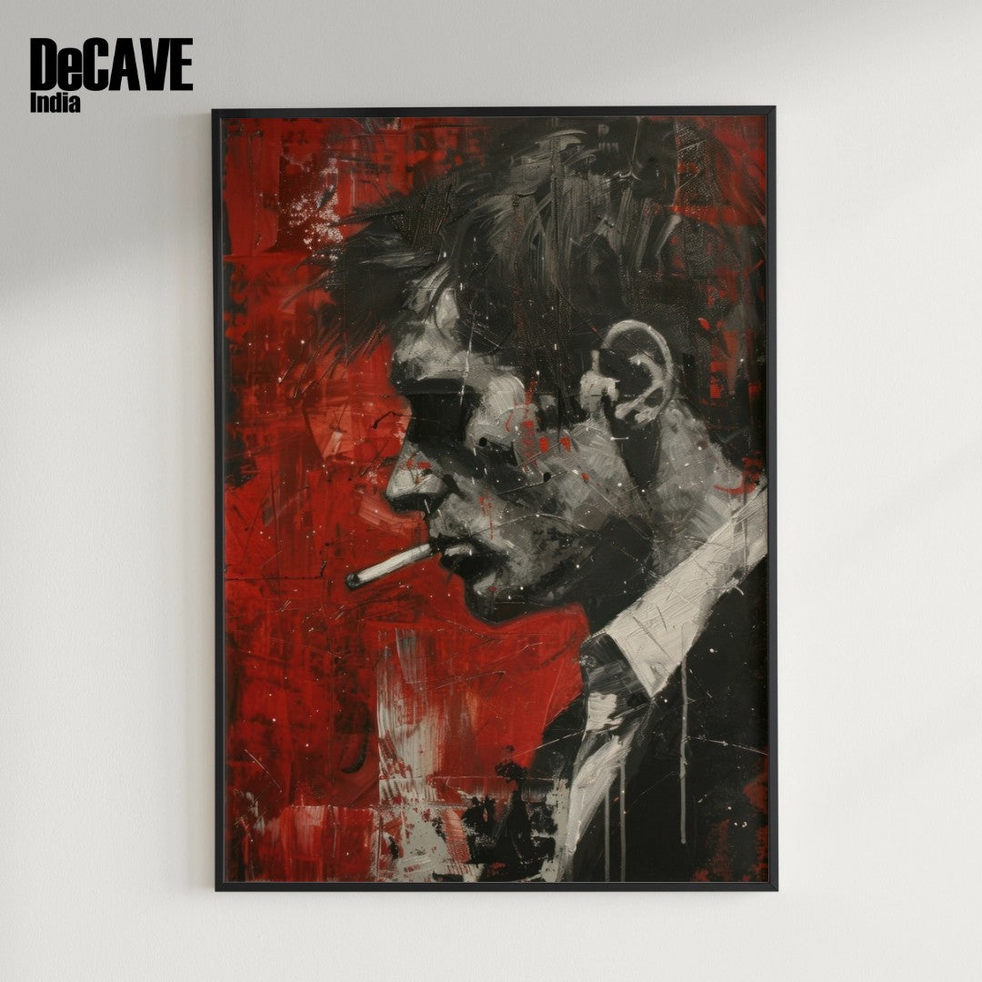 Angry man Smoking cigarette poster