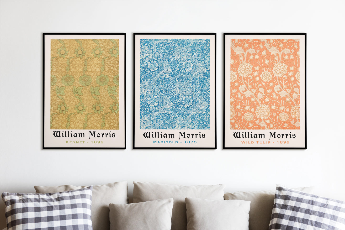 William Morris (Set Of 3) - WIILD TUILP (1896), MARIGOLD (1875), KENNET (1896)