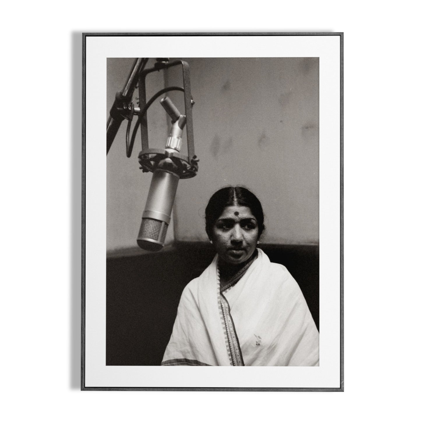 Lata Mangeshkar in studio - (Circa 1960)