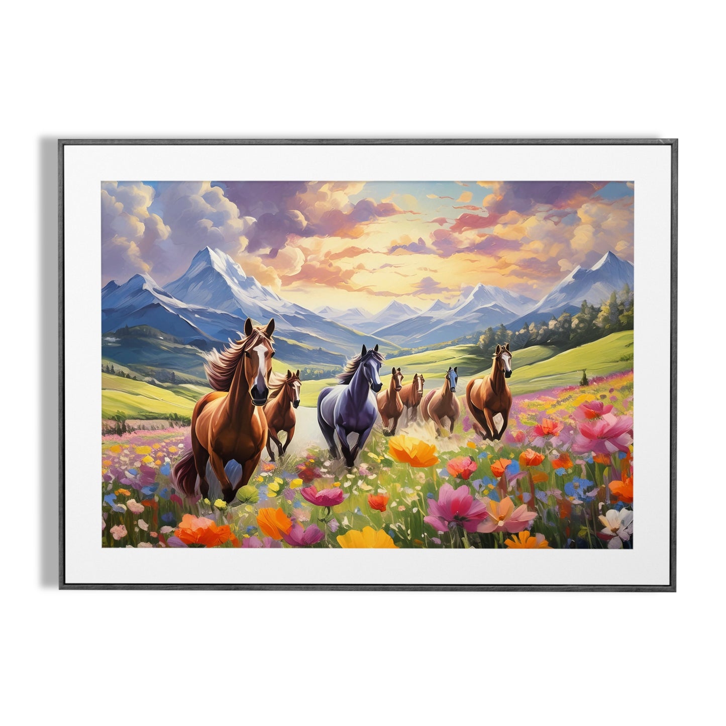 7 horses Running Vastu painting