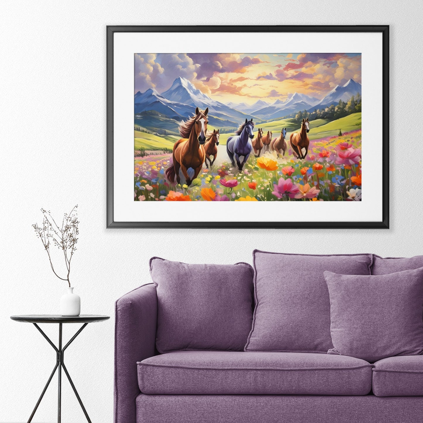 7 horses Running Vastu painting