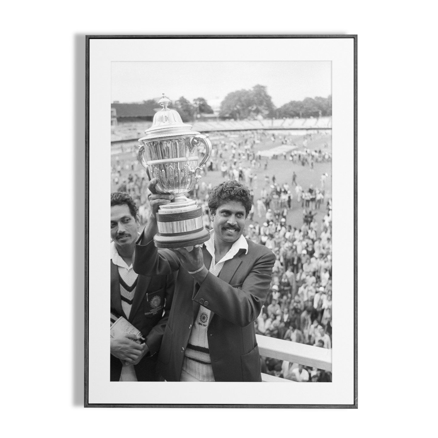 Kapil Dev lifting Iconic World Cup trophy (1983)