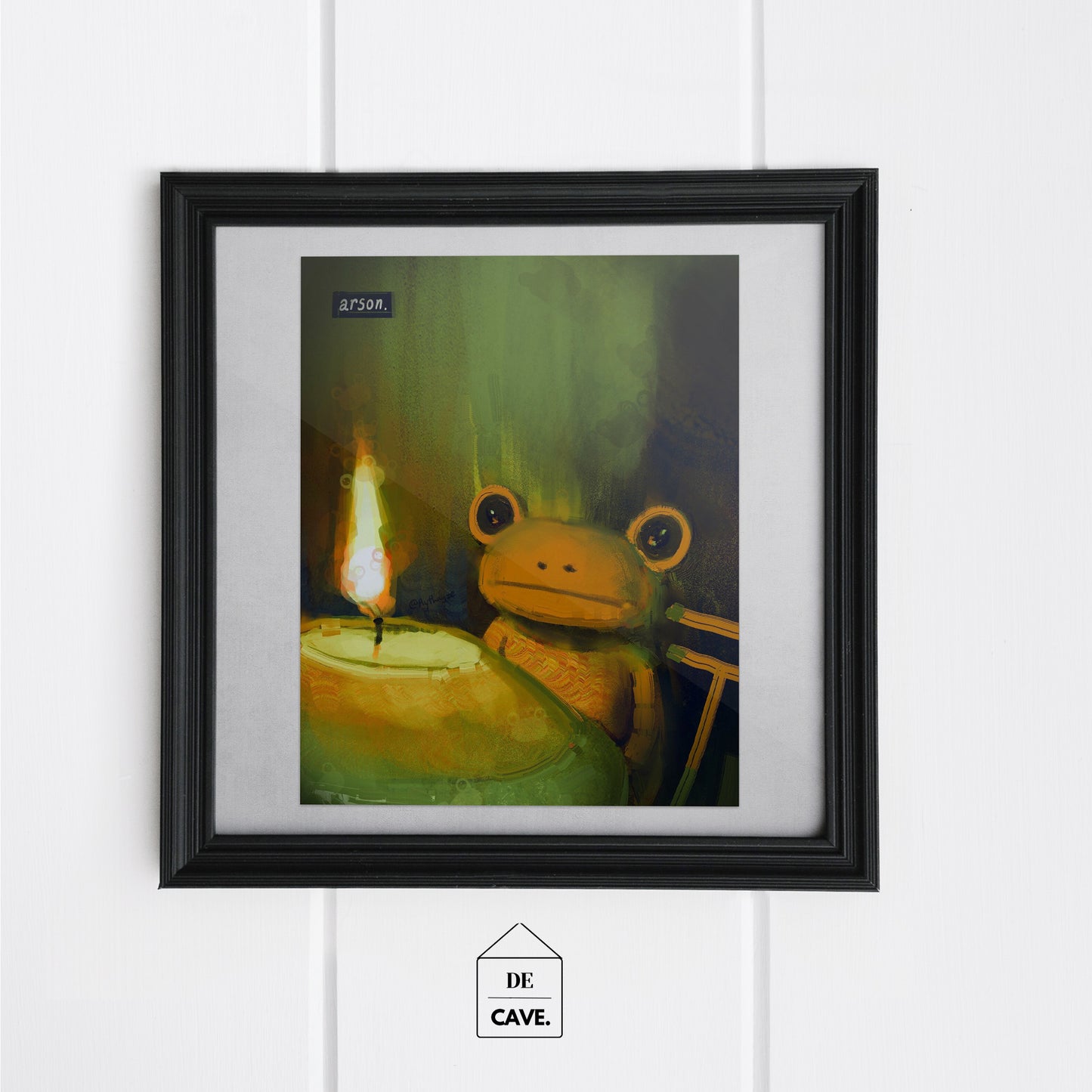 Intense Painting of Froggy with Fire