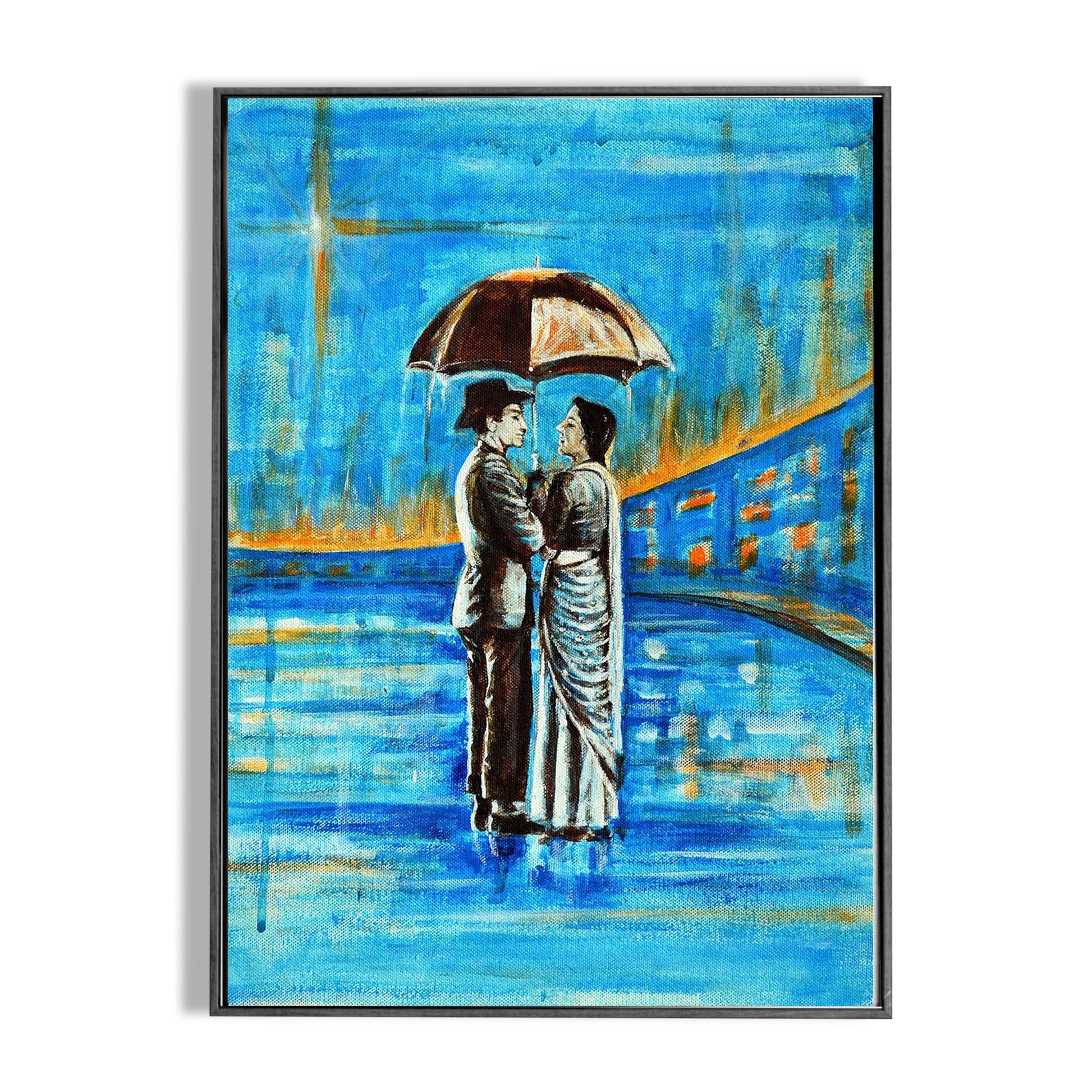 Usha Shantharam painting, Shree 420 art, original Bollywood art, contemporary realism, fine art painting, acrylic on canvas, Bollywood decor, unique wall art, art collectors, cultural paintings