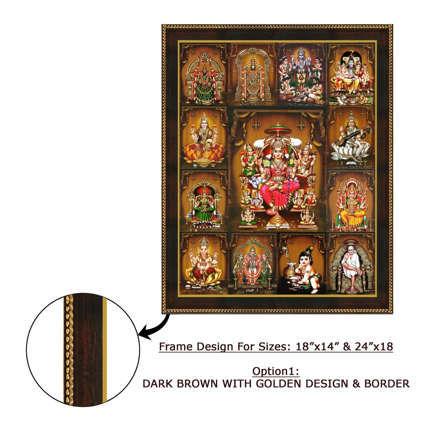 12+1 God & Goddess - 100% Customization, Replace Re-Arrange Of Hindu Deities, House Warming Religious Gift For Puja Room