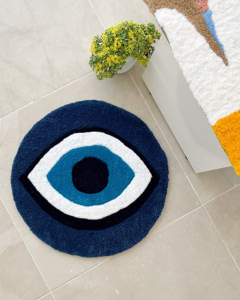 Evil-Eye Hand-Tufted Rug