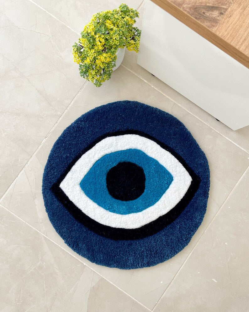 Evil-Eye Hand-Tufted Rug