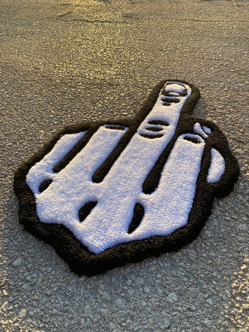 Middle finger Hand-Tufted Rug