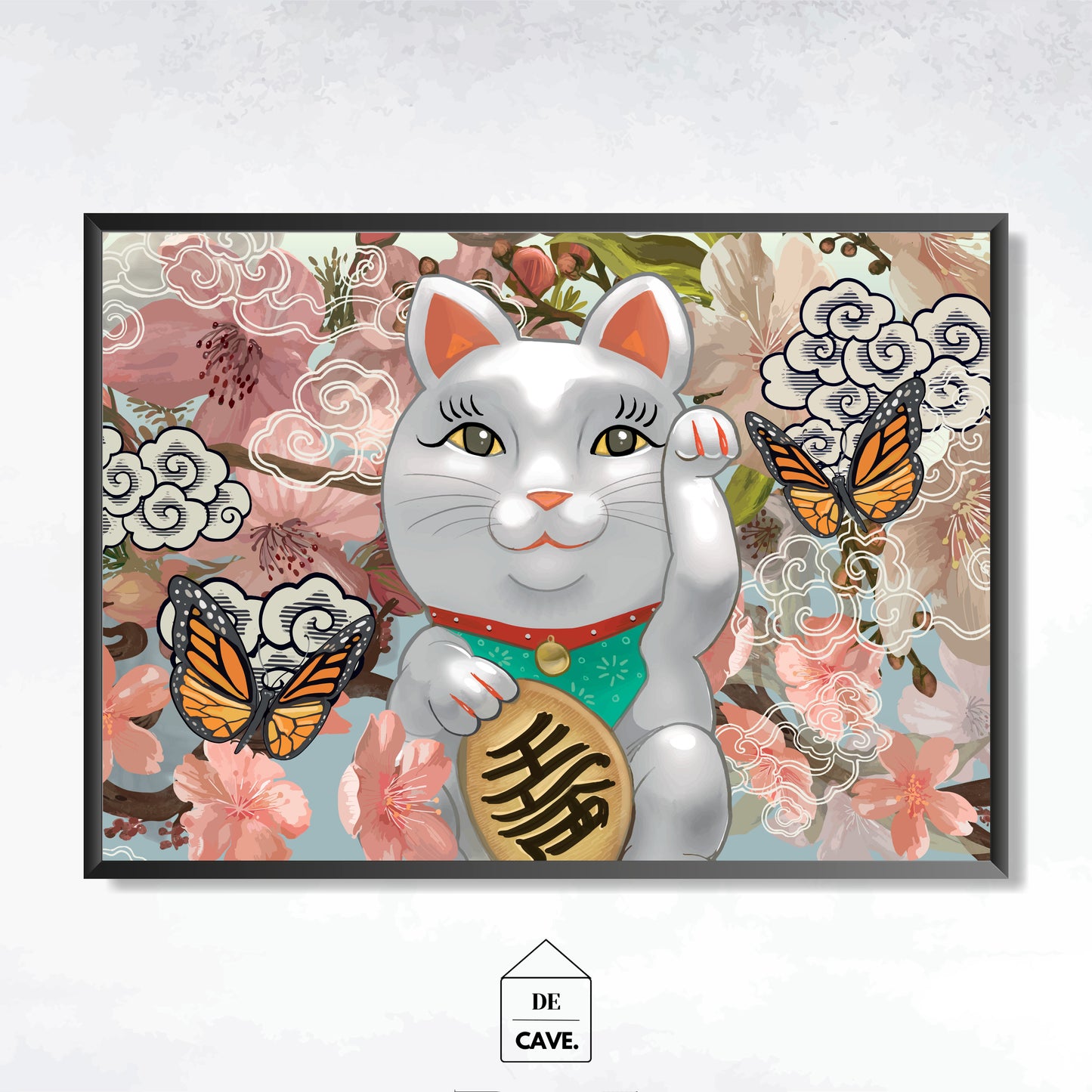 Japanese Maneki Neko Figurine Illustration (The Lucky Cat)