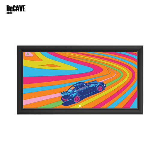 Porsche in Vivid Abstract: Automotive Art Poster